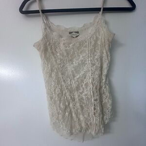 Free People Cream Lace Top